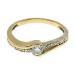 An 18ct gold diamond ring.Total diamond weight 0.25ct,