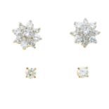 Diamond cluster earrings,