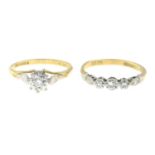 18ct gold diamond single-stone ring, hallmarks for 18ct gold, ring size O, 3.1gms.