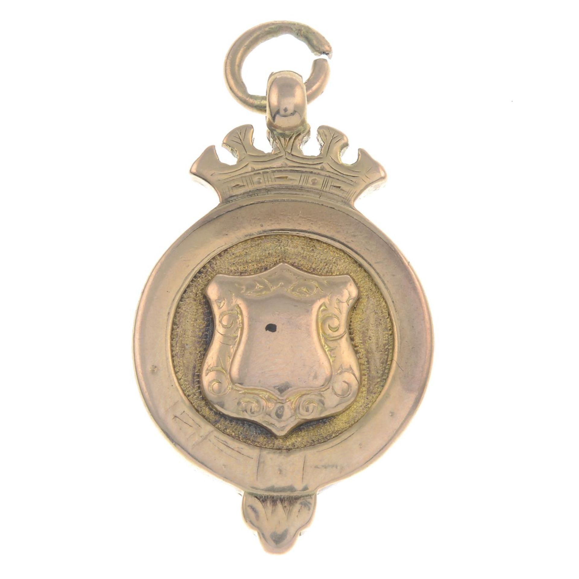 An early 20th century 9ct gold medallion.Hallmarks for Chester, 1925.