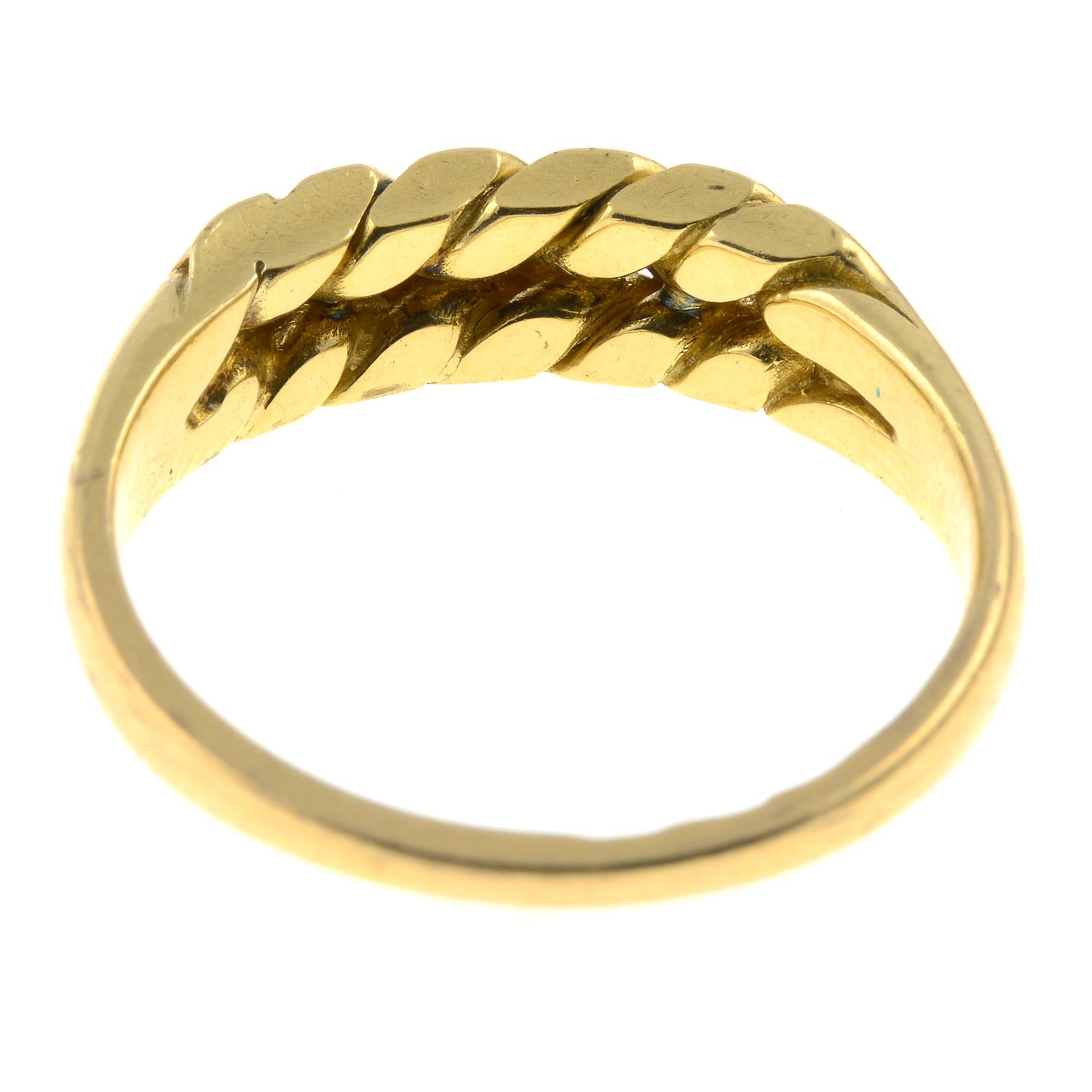 An Edwardian 18ct gold dress ring.Hallmarks for Chester, 1902. - Image 2 of 2