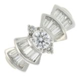 A vari-cut diamond dress ring.Estimated total diamond weight 0.70ct,