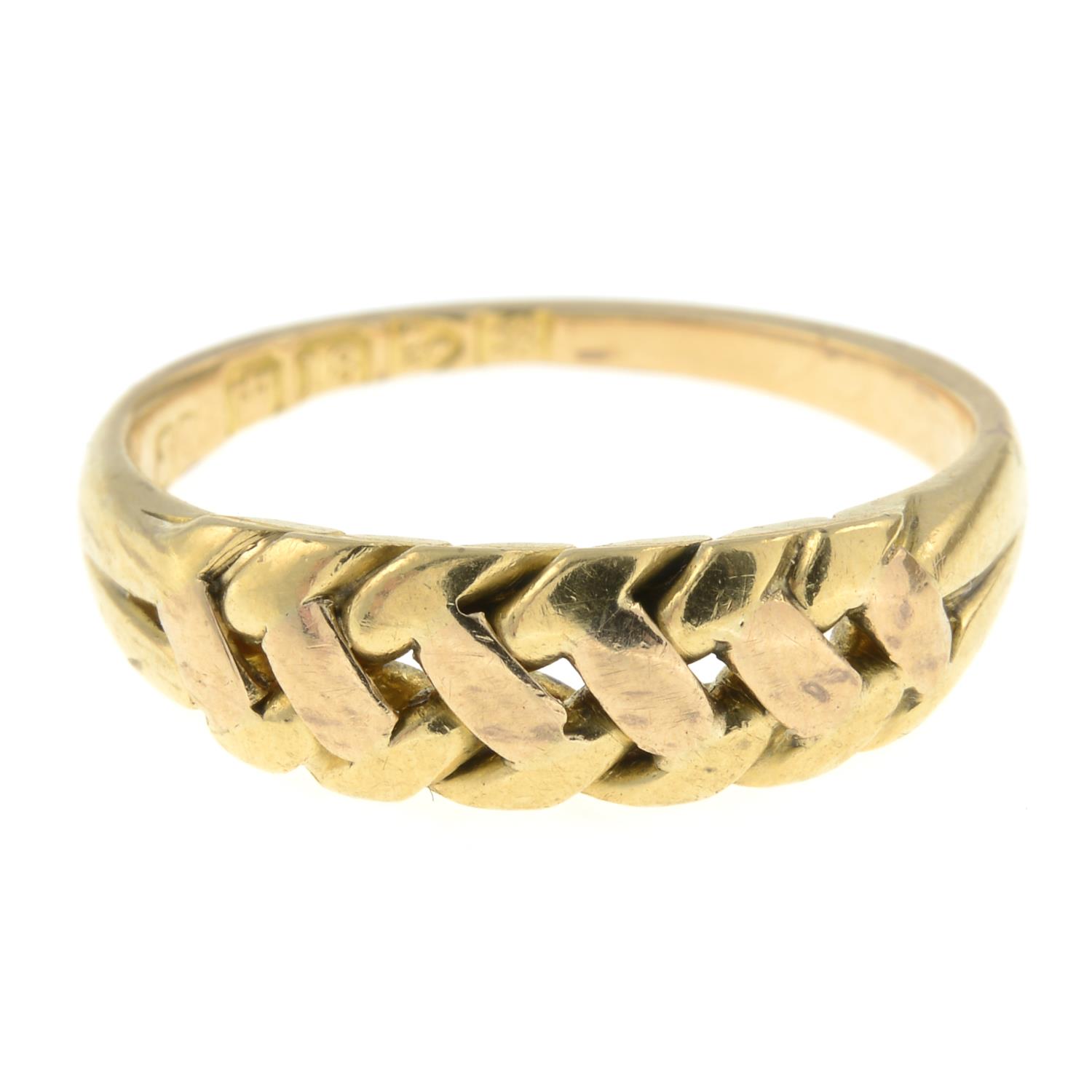 An Edwardian 18ct gold dress ring.Hallmarks for Chester, 1902.