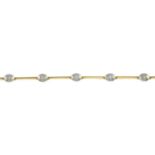 A 9ct gold brilliant-cut diamond line bracelet.Estimated total diamond weight 0.30ct.Hallmarks for