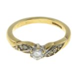 An 18ct gold brilliant-cut diamond ring.Principal diamond estimated weight 0.20ct,