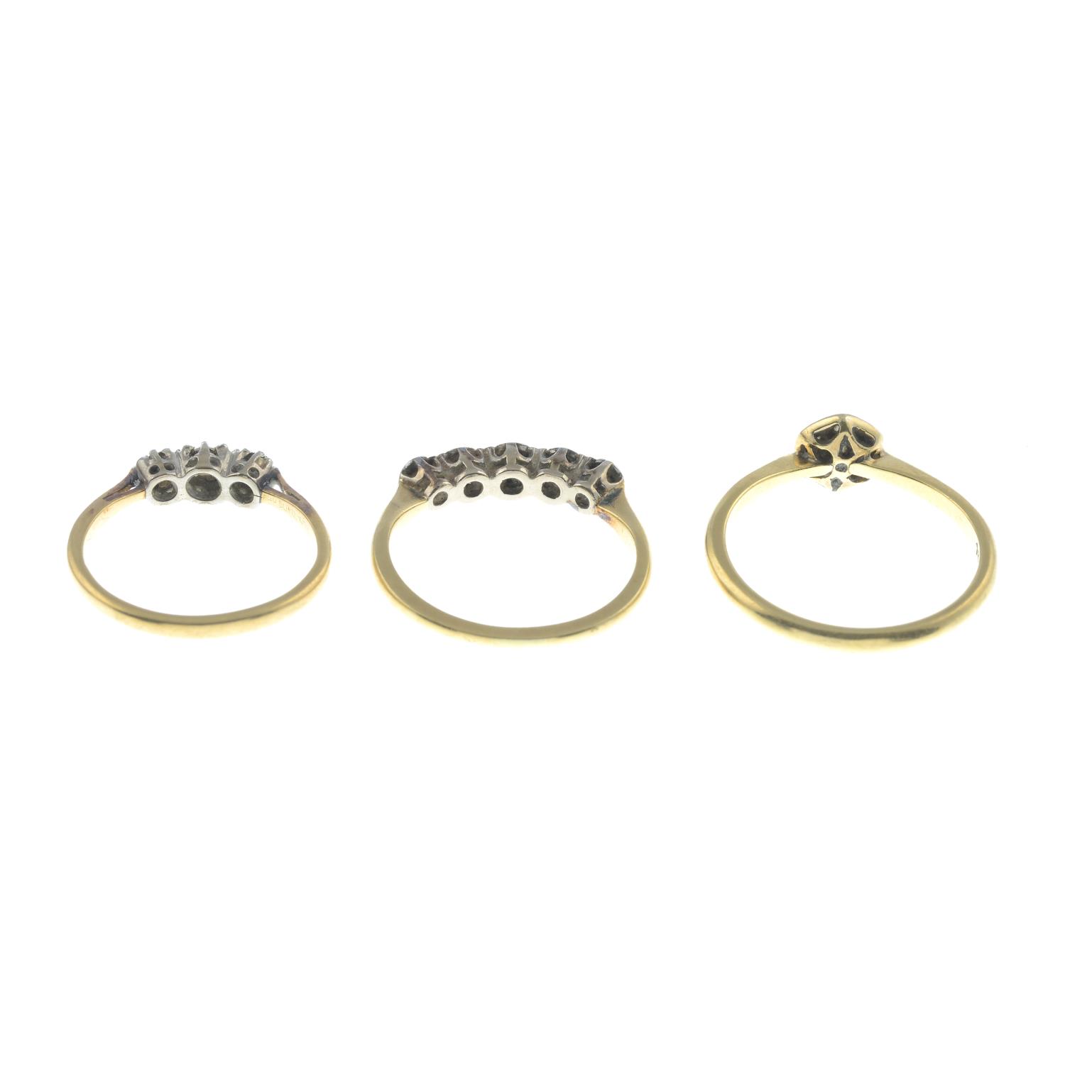 18ct gold and platinum diamond five-stone ring, - Image 2 of 2