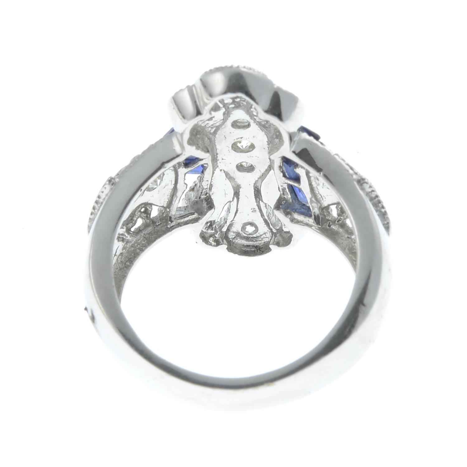 A sapphire and diamond dress ring.One sapphire deficient. - Image 2 of 2