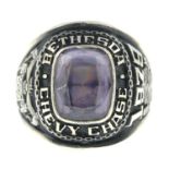 A foil-back quartz Bethesda-Chevy Chase High School memorial ring.Stamped 10K.