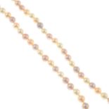 A cultured pearl single-strand necklace,