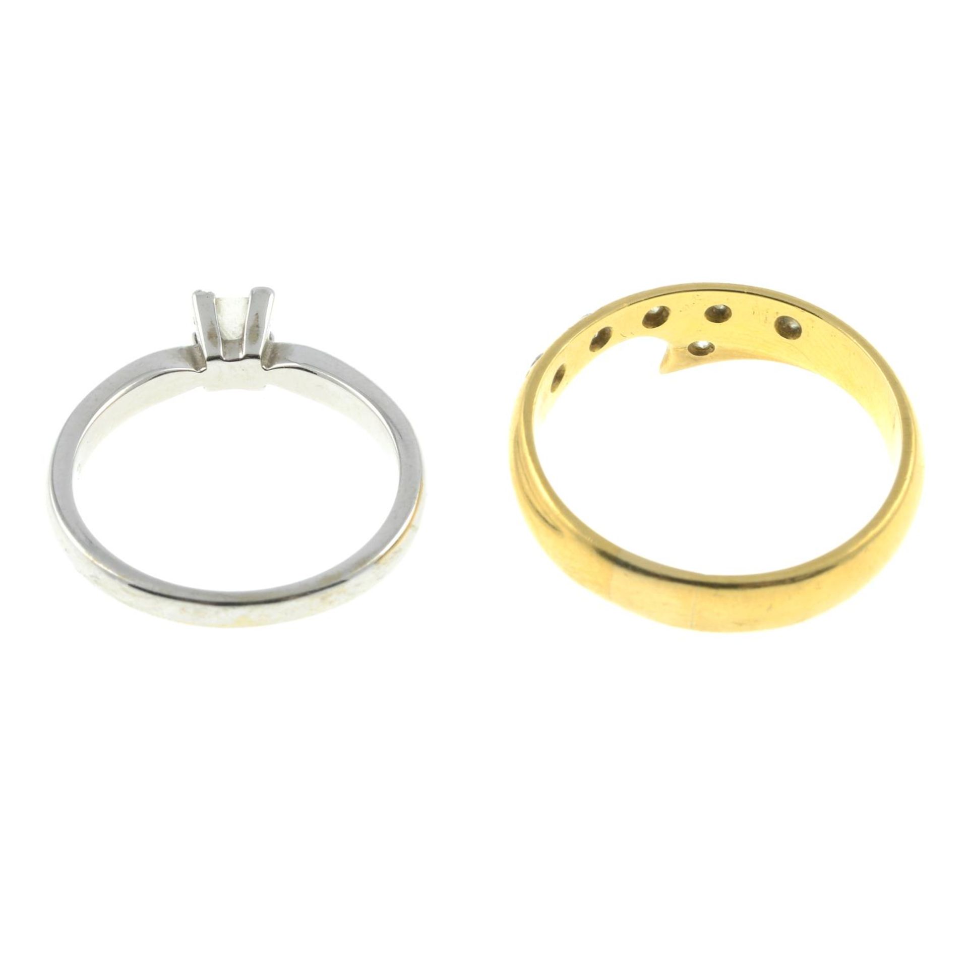 18ct gold diamond single-stone ring, - Image 2 of 2