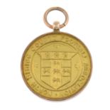 An early 20th century 9ct gold 'North Riding County Football Association' medallion.Hallmarks for