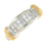 A 9ct gold pave-set diamond ring,