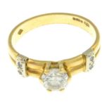 An 18ct gold diamond ring.Estimated total diamond weight 0.60ct,