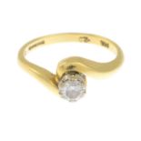 An 18ct gold diamond single-stone ring.Diamond weight 0.25ct,