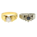 18ct gold brilliant-cut diamond single-stone ring,