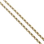 A 9ct gold chain.Hallmarks for 9ct gold.
