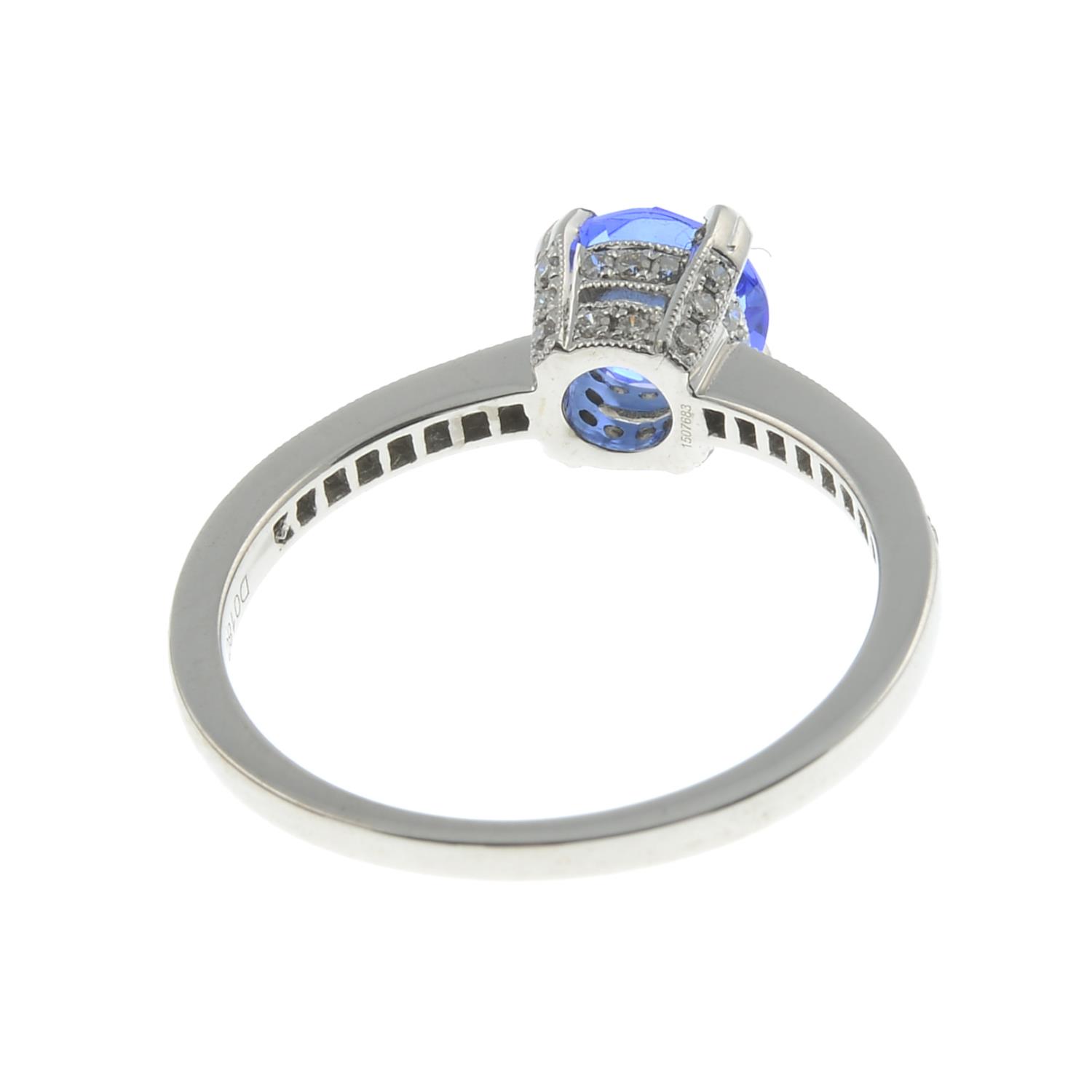 A blue paste and diamond ring.Total diamond weight 0.18ct, - Image 2 of 2