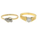 18ct gold diamond single-stone ring, hallmarks for 18ct gold, ring size O, 3.3gms.
