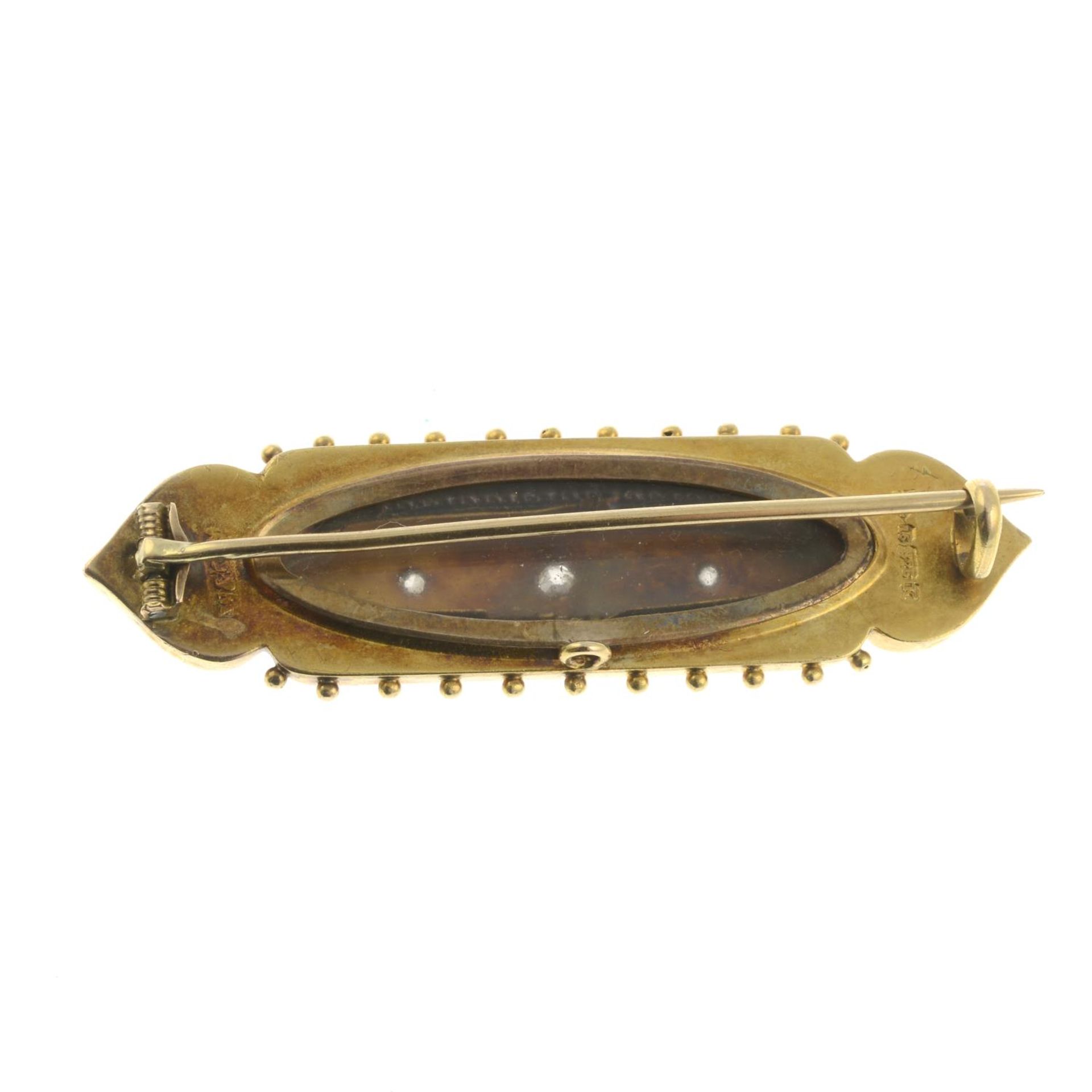 A late Victorian 15ct gold diamond brooch.Hallmarks for Chester, 1893. - Image 2 of 2