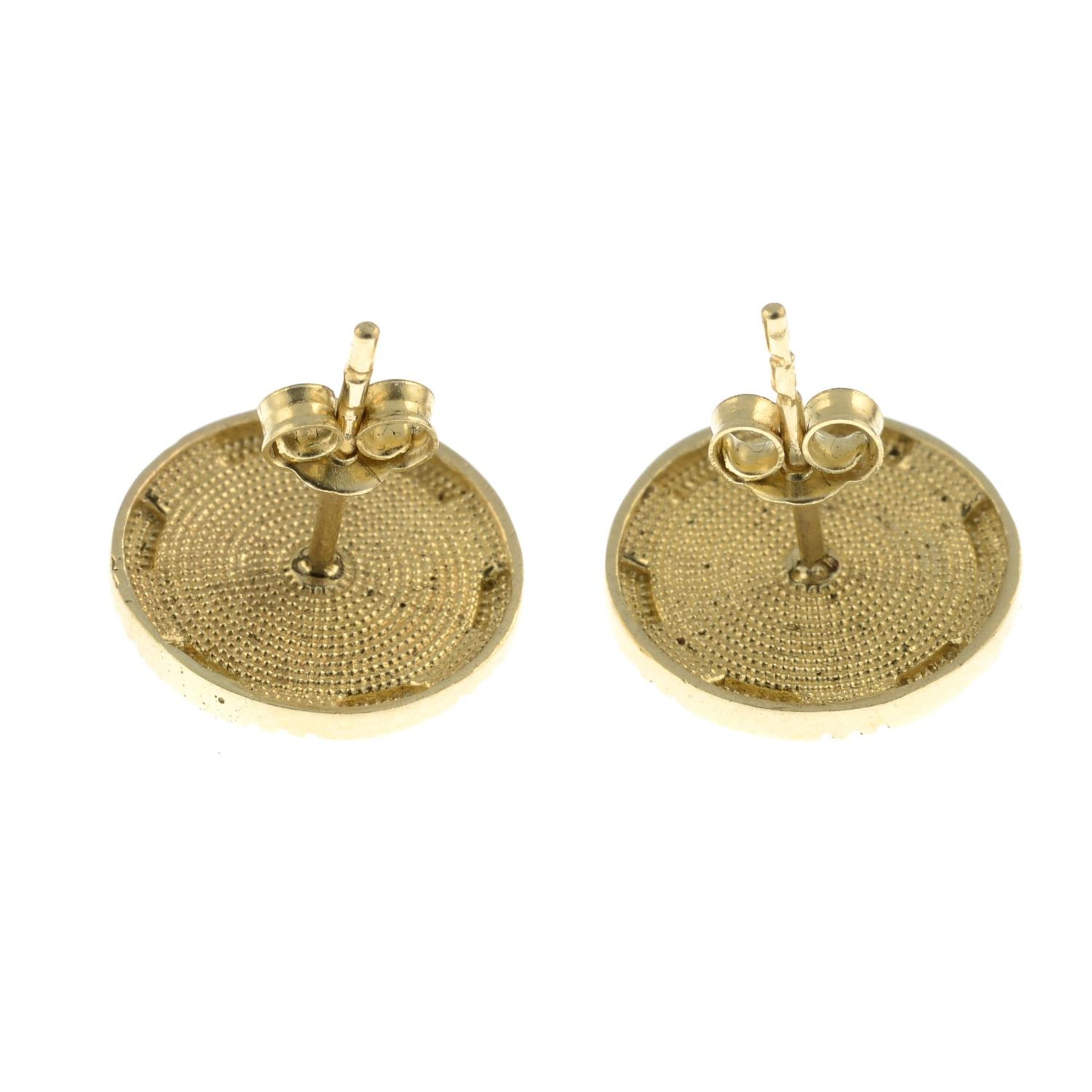 A pair of onyx earrings.Diameter 1.3cms. - Bild 2 aus 2