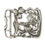 An Edwardian silver buckle.Hallmarks for Birmingham,1900.Length 6.0cms.