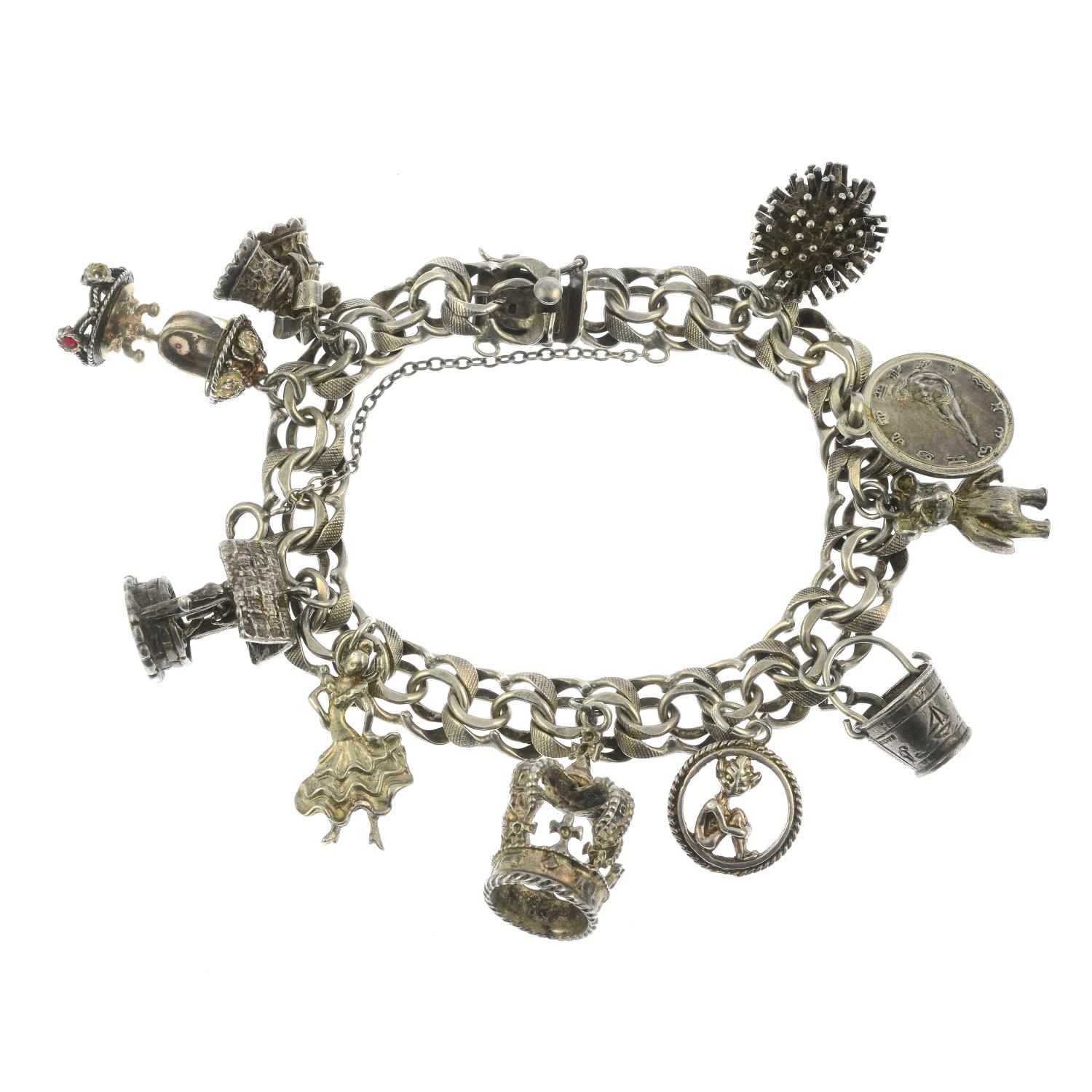 Two silver charm bracelets and assorted charms.Hallmarks for Birmingham and London.Lengths 18 and - Image 2 of 2
