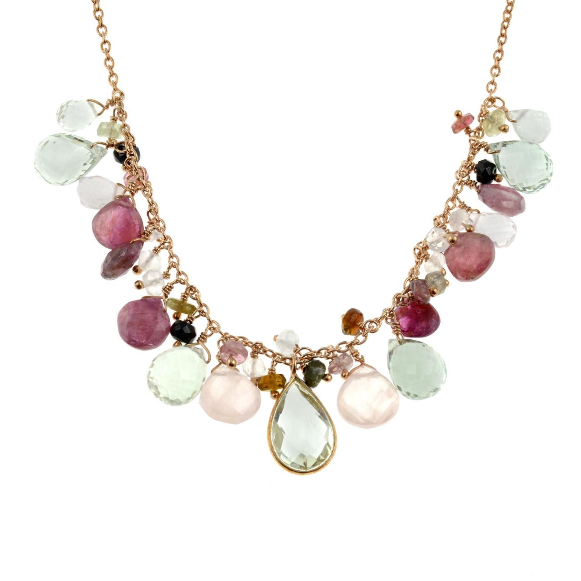 A tourmaline and gem set necklace,