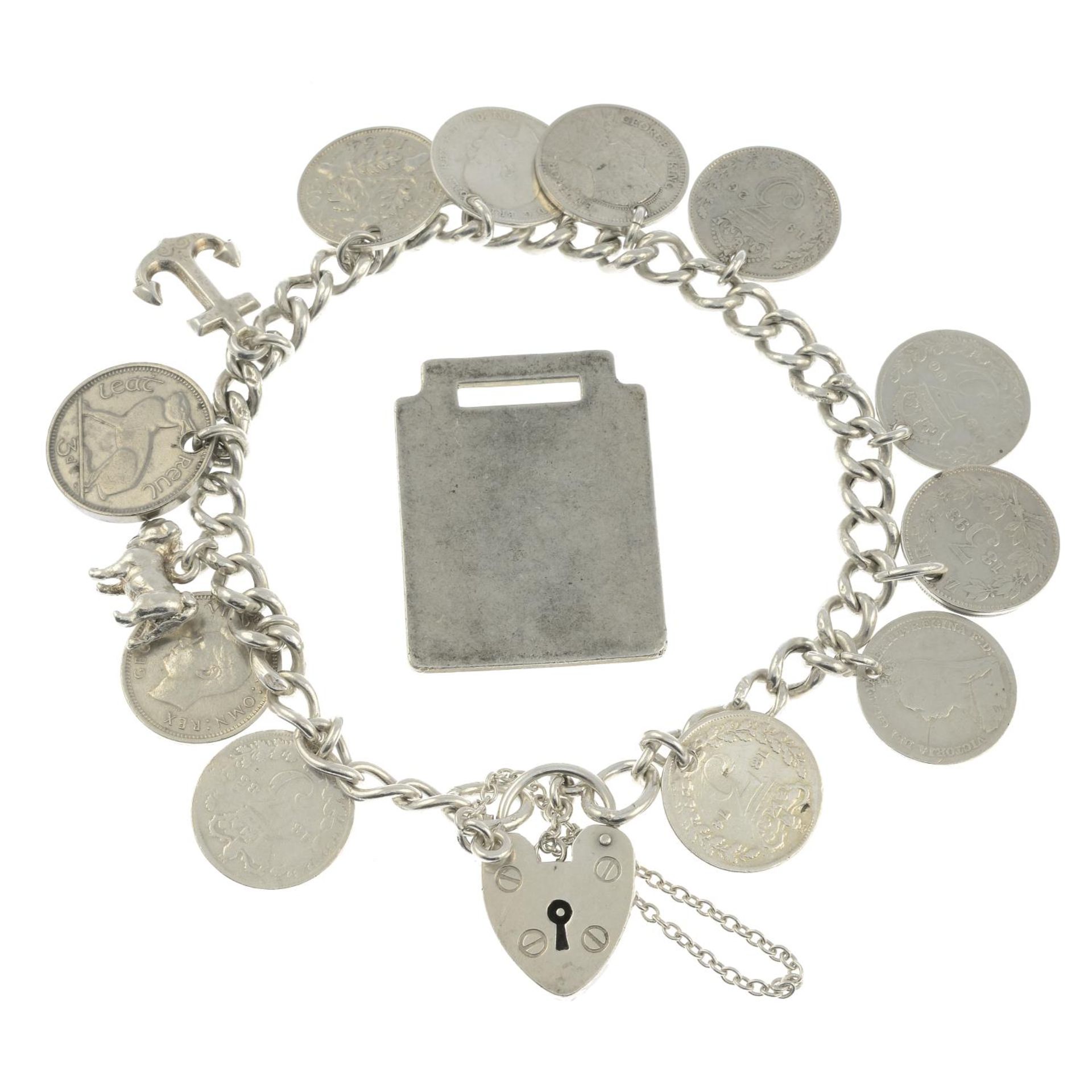 Two silver charm bracelets, - Image 2 of 2