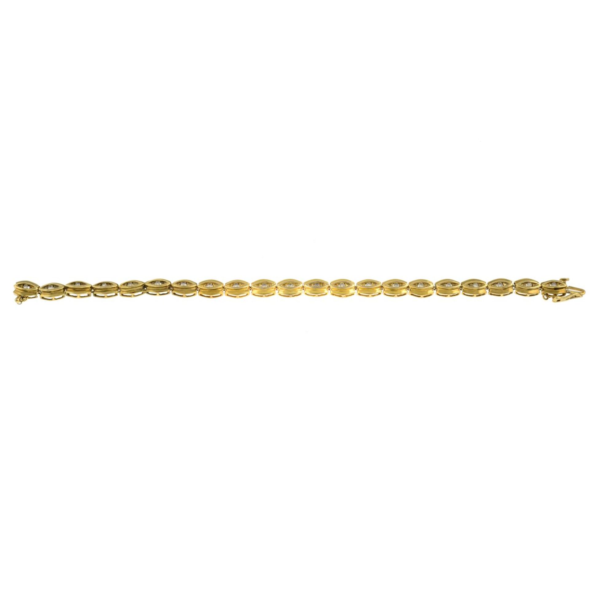 A 9ct gold brown diamond bracelet.Hallmarks for Birmingham.Length 19cms. - Image 2 of 3