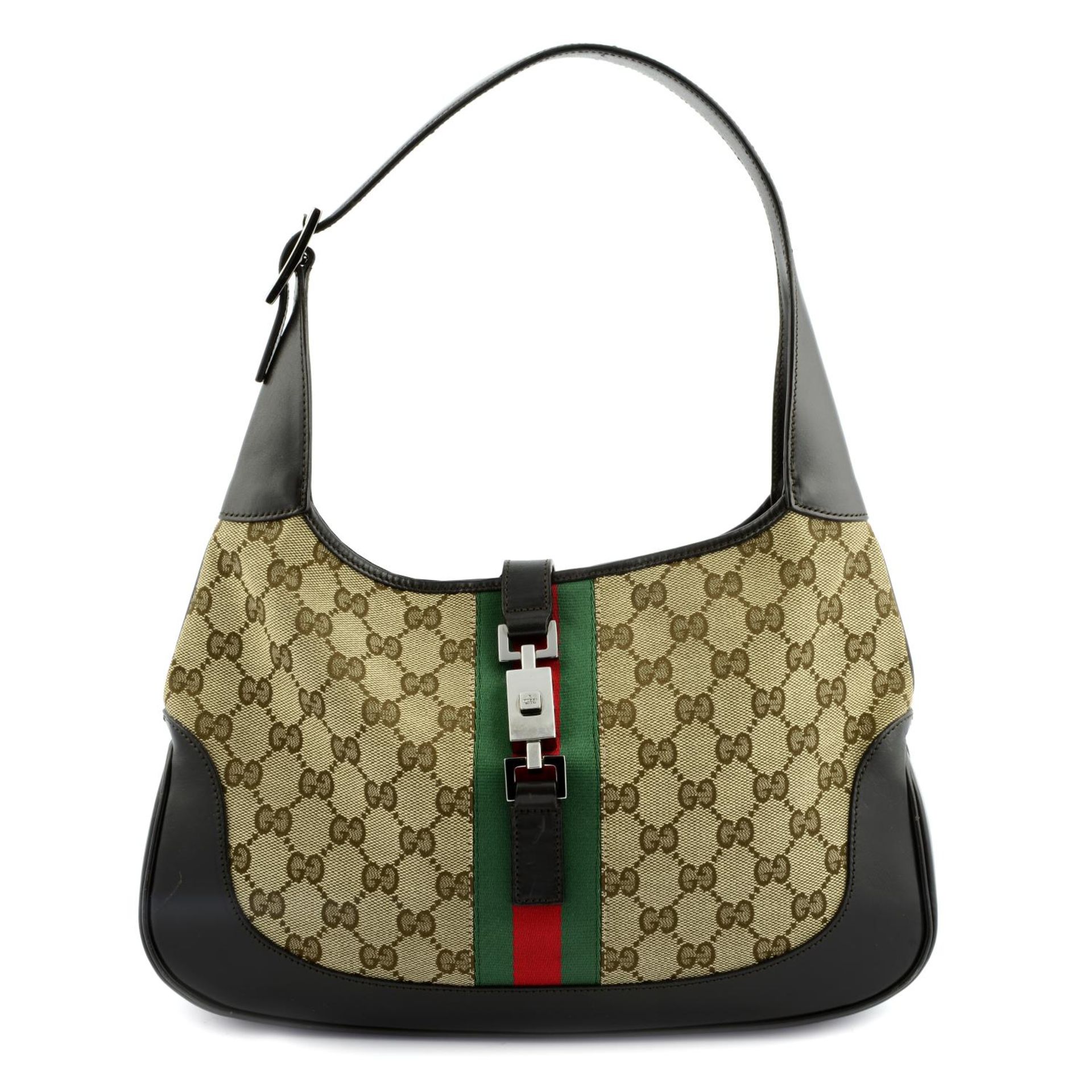 GUCCI - a canvas Jackie Web handbag.