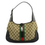 GUCCI - a canvas Jackie Web handbag.