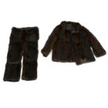 A unisex reversible coney fur trouser suit.