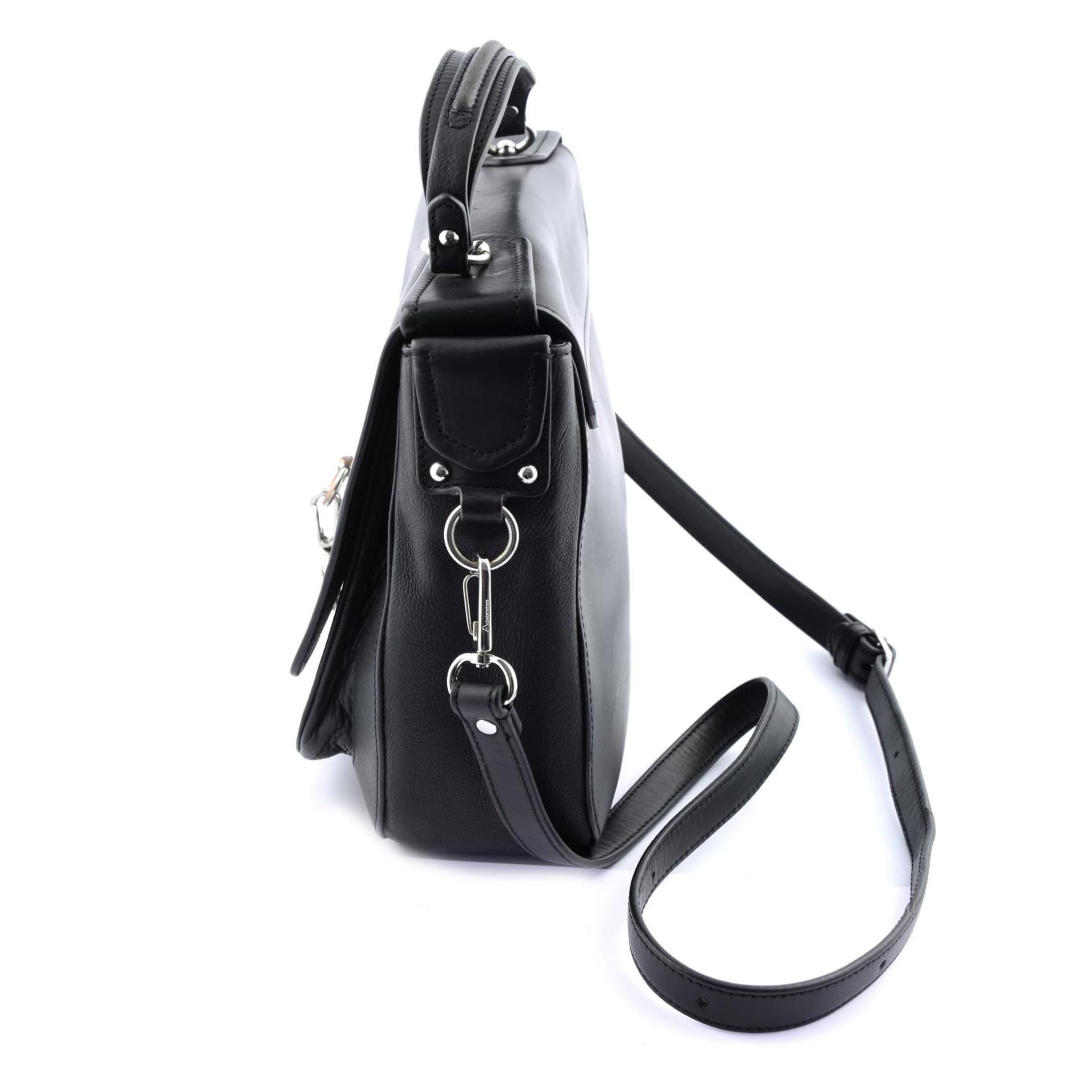 AQUASCUTUM - a black leather satchel. - Image 3 of 6