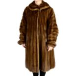 A full-length wild mink coat.