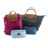 LONGCHAMP - two nylon bags and two pouches.