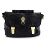 MULBERRY - a black leather Tillie satchel.