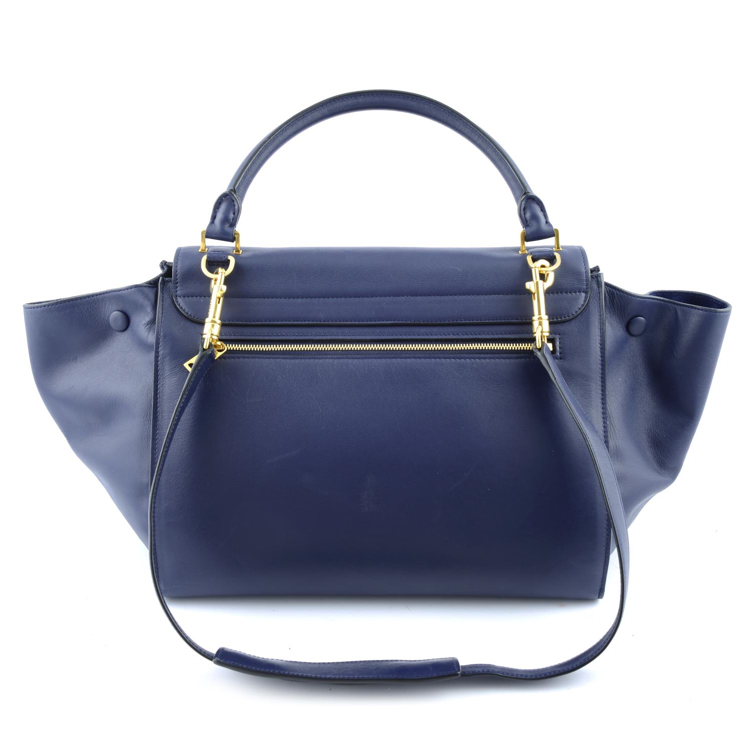 CÉLINE - a blue leather Trapeze handbag. - Image 2 of 4