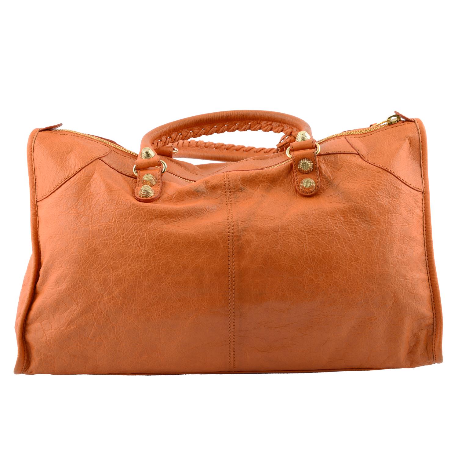 BALENCIAGA - an orange Giant Work handbag. - Image 2 of 7