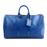 LOUIS VUITTON - a blue Epi Keepall 45 luggage bag.