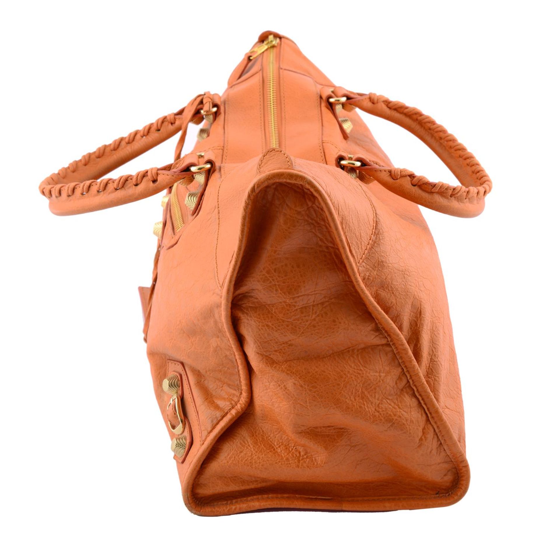 BALENCIAGA - an orange Giant Work handbag. - Bild 7 aus 7