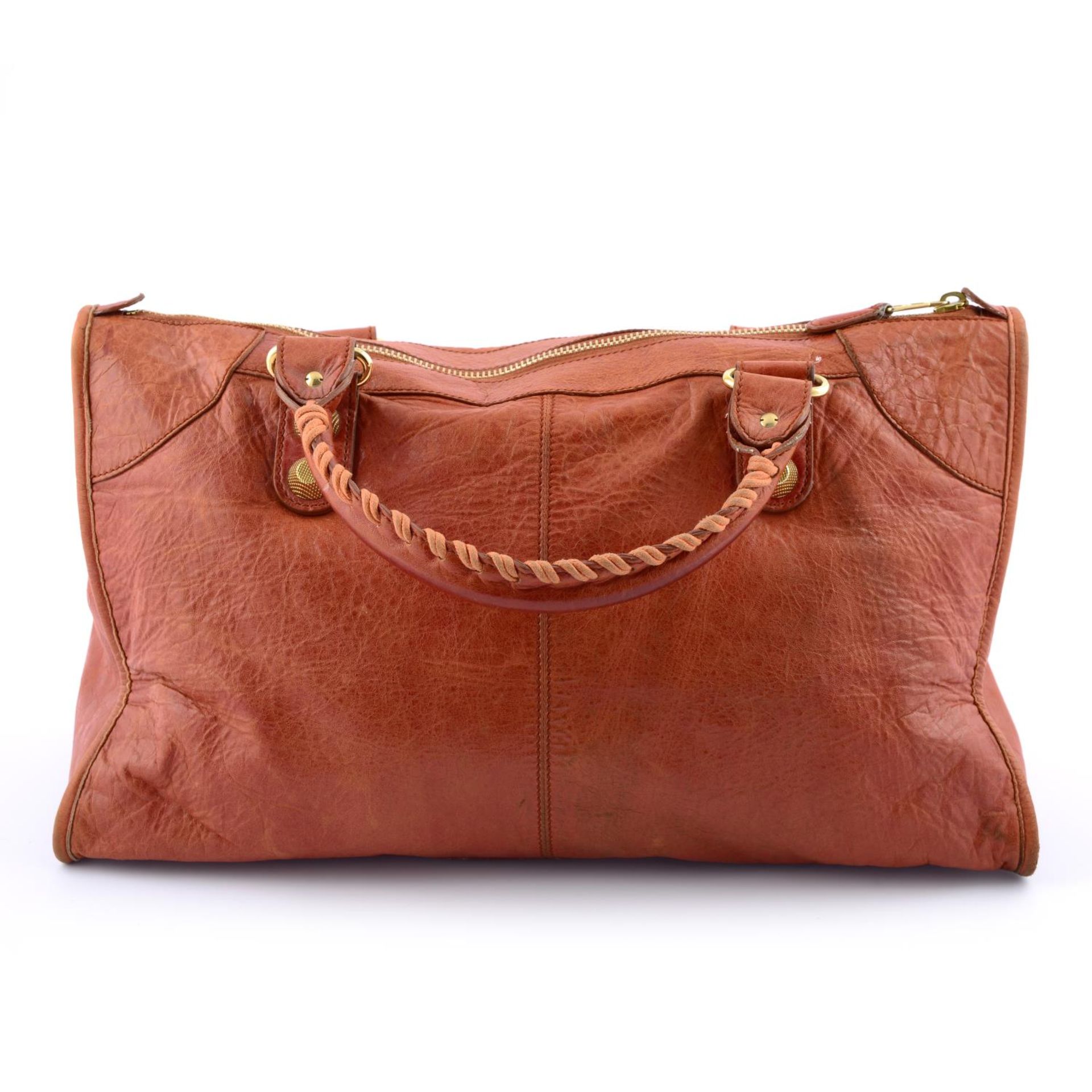 BALENCIAGA - a dark orange Giant Work handbag. - Bild 2 aus 11