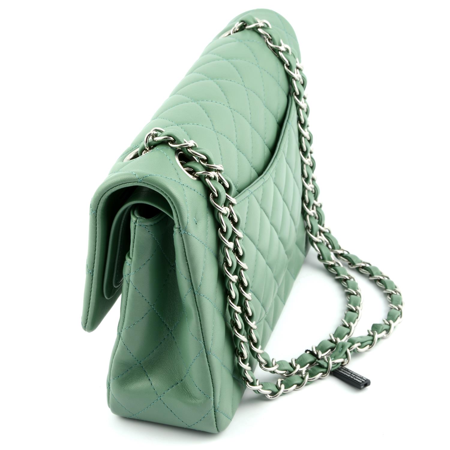 CHANEL - a green Medium Classic Double Flap handbag. - Image 3 of 7