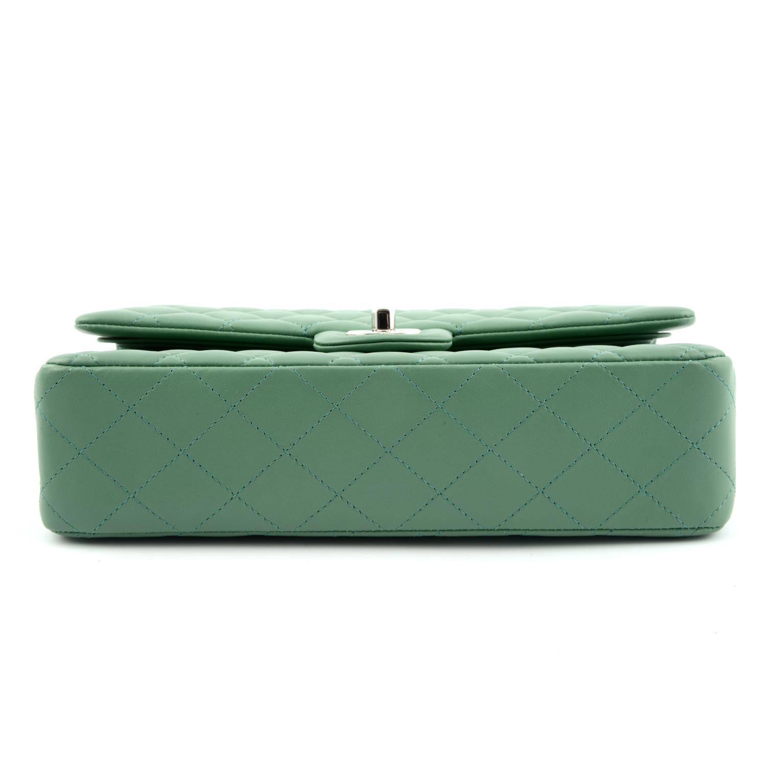 CHANEL - a green Medium Classic Double Flap handbag. - Image 5 of 7