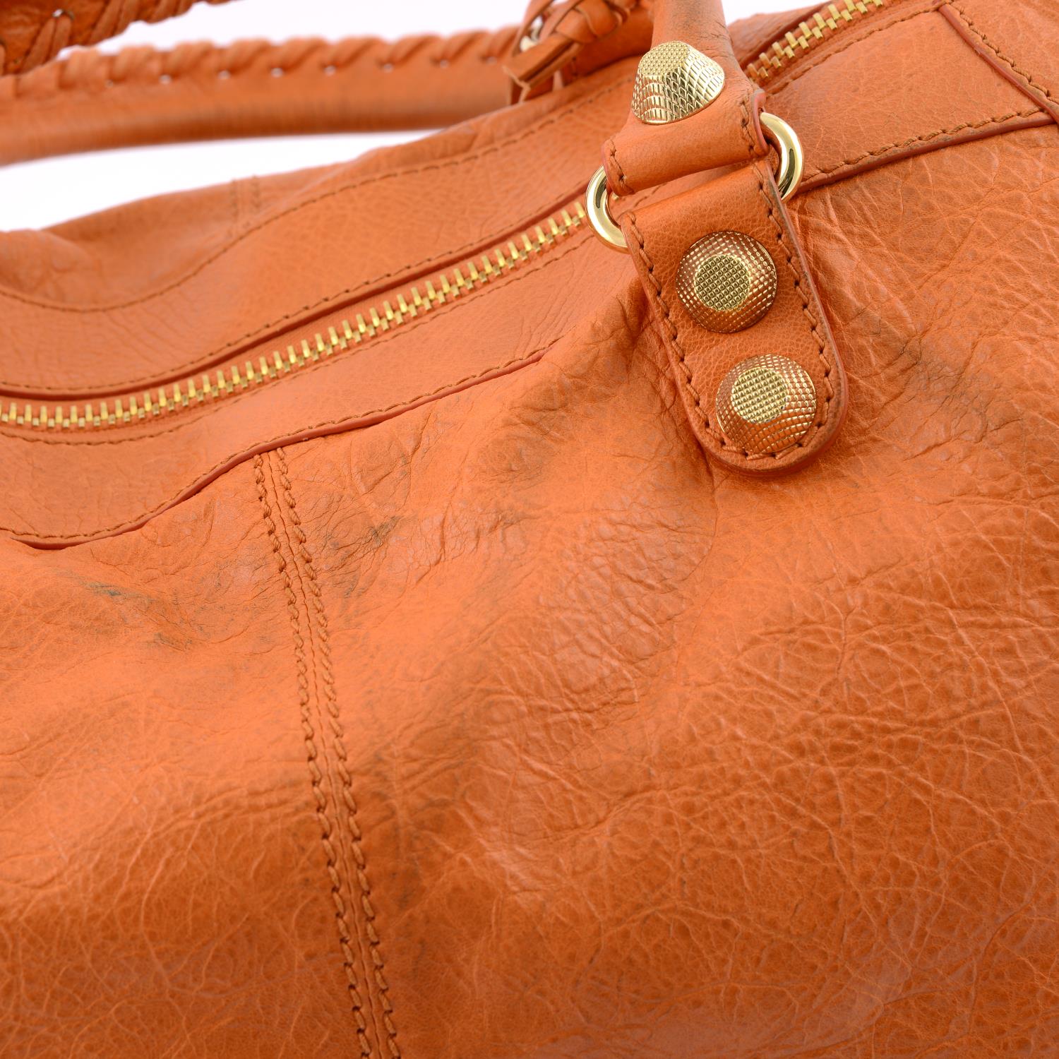 BALENCIAGA - an orange Giant Work handbag. - Image 3 of 7