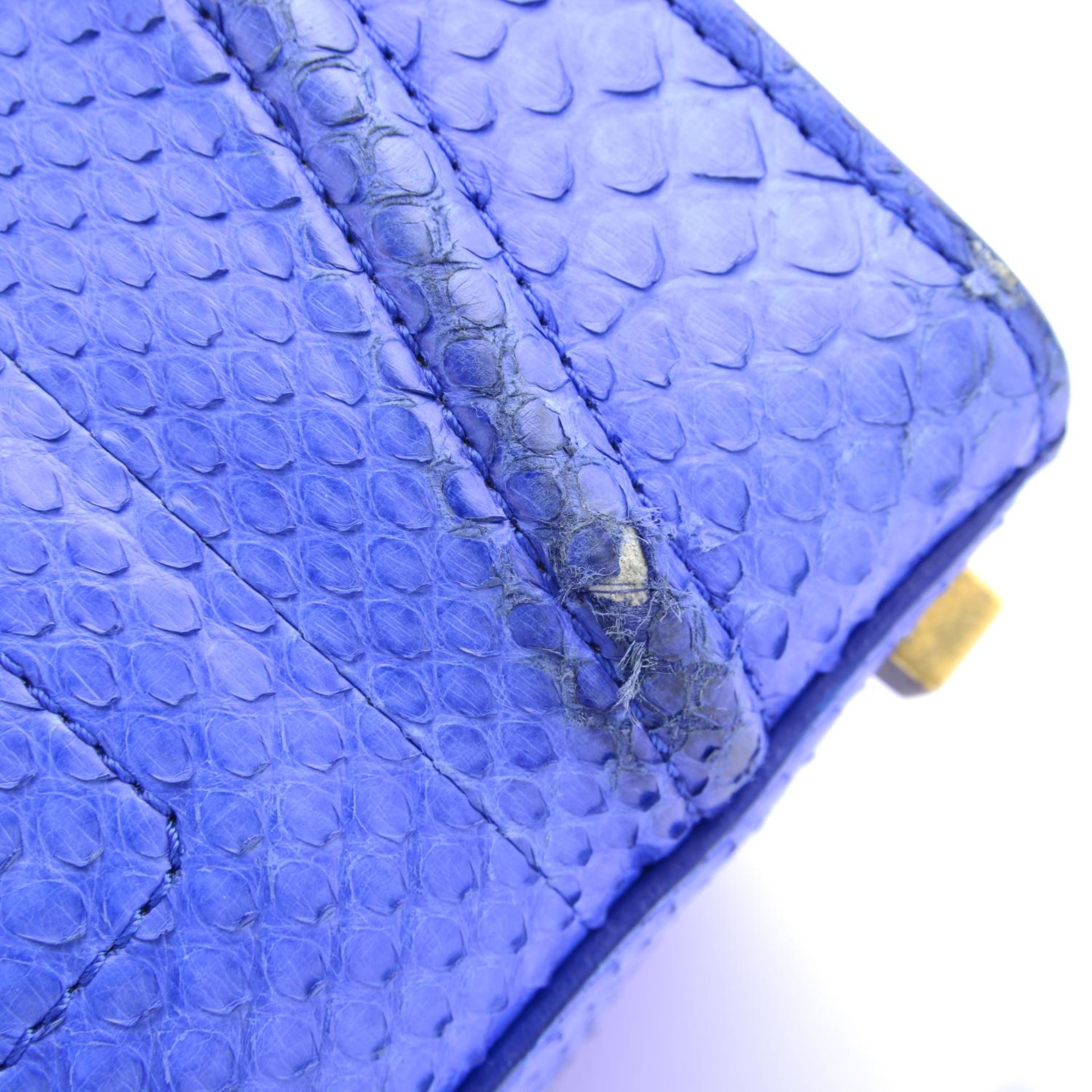 CÉLINE - a blue python skin Phantom handbag. - Image 8 of 9