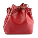 LOUIS VUITTON - a red Epi Petite Noé bucket handbag.