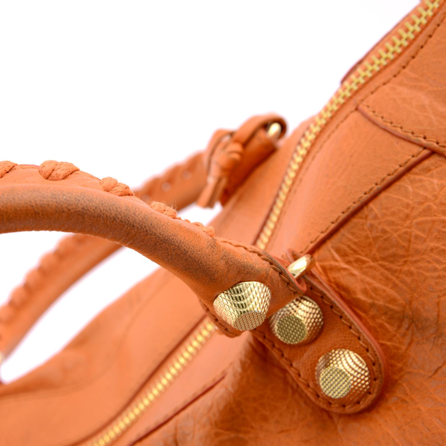 BALENCIAGA - an orange Giant Work handbag. - Image 4 of 7
