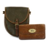 MULBERRY - a Branston Scotchgrain saddle bag and a purse.