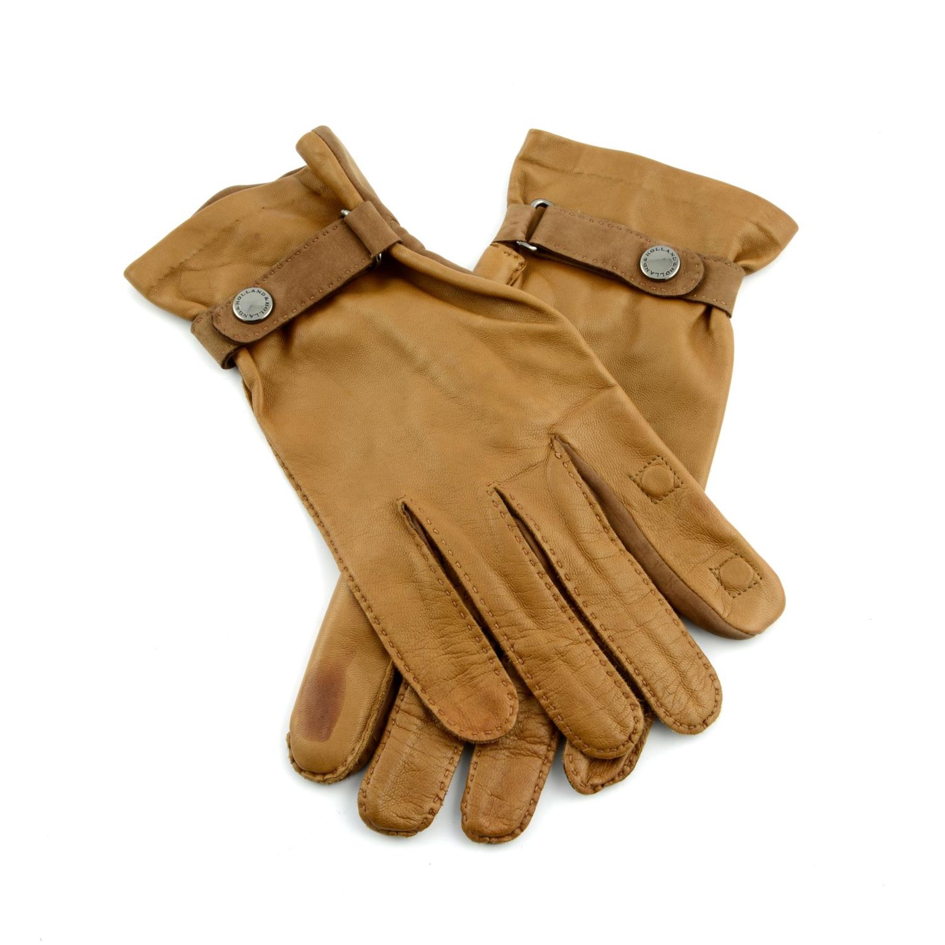 HOLLAND & HOLLAND - a pair of luxury leather hunting gloves.