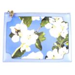 ASPINAL OF LONDON - a Misty Blue Blossom Soho clutch.